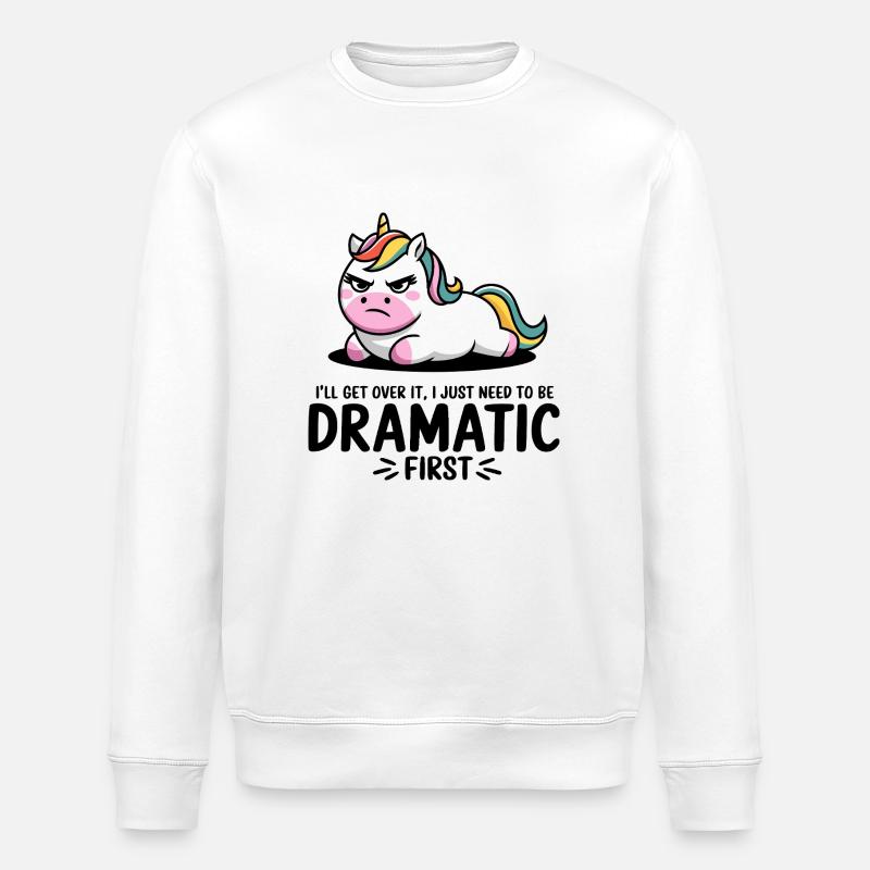 Dramatic Unicorn - Stanley/Stella ROLLER Unisex Organic Sweatshirt - white