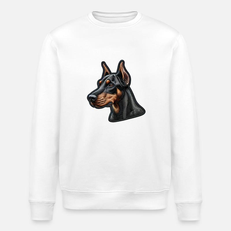 Doberman élégant et alerte - Sweat bio ROLLER Stanley/Stella Unisexe - blanc
