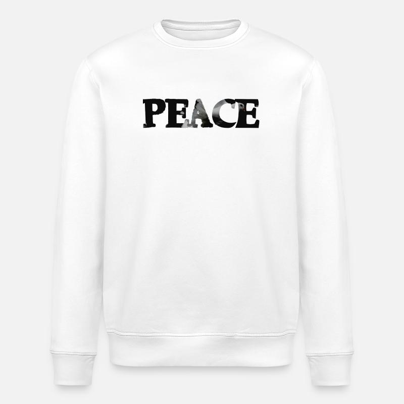 Frieden - weiße Taube - Stanley/Stella Unisex Bio-Sweatshirt ROLLER - Weiß