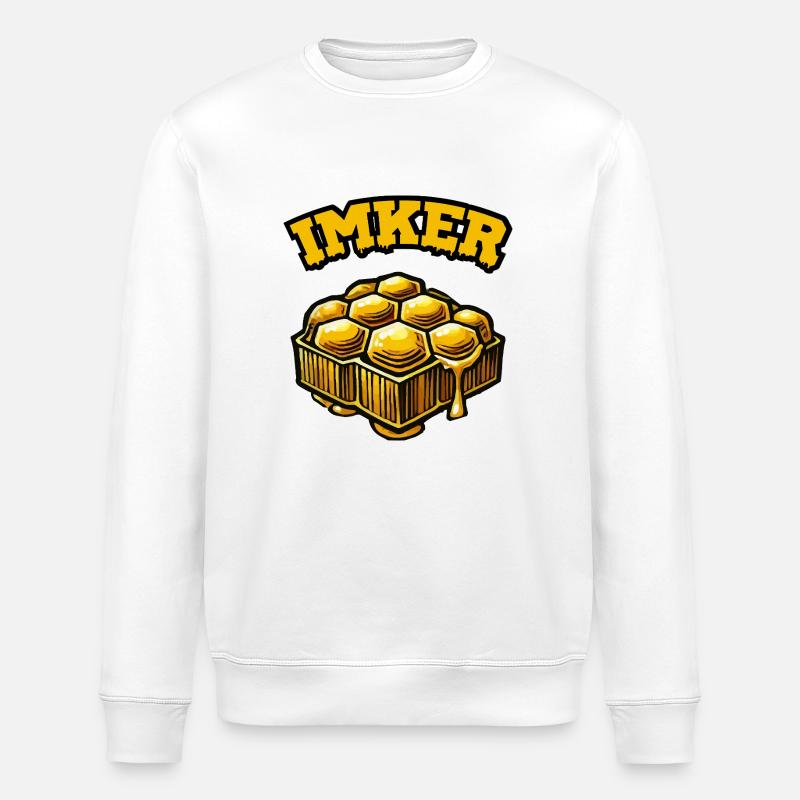 honigwaben imker - Stanley/Stella Unisex Bio-Sweatshirt ROLLER - Weiß