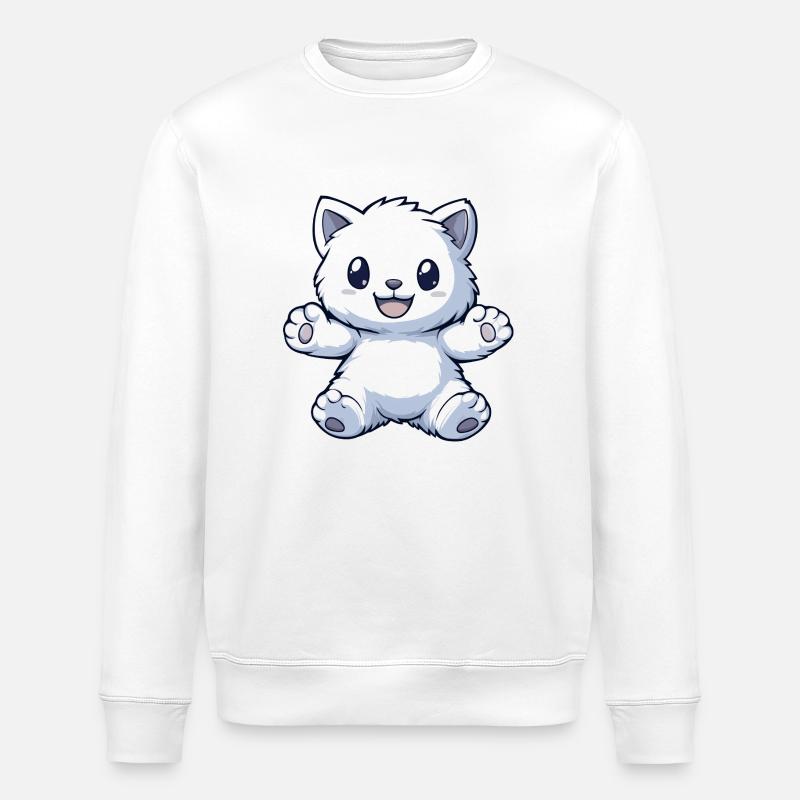 Doudou - chat - Sweat bio ROLLER Stanley/Stella Unisexe - blanc