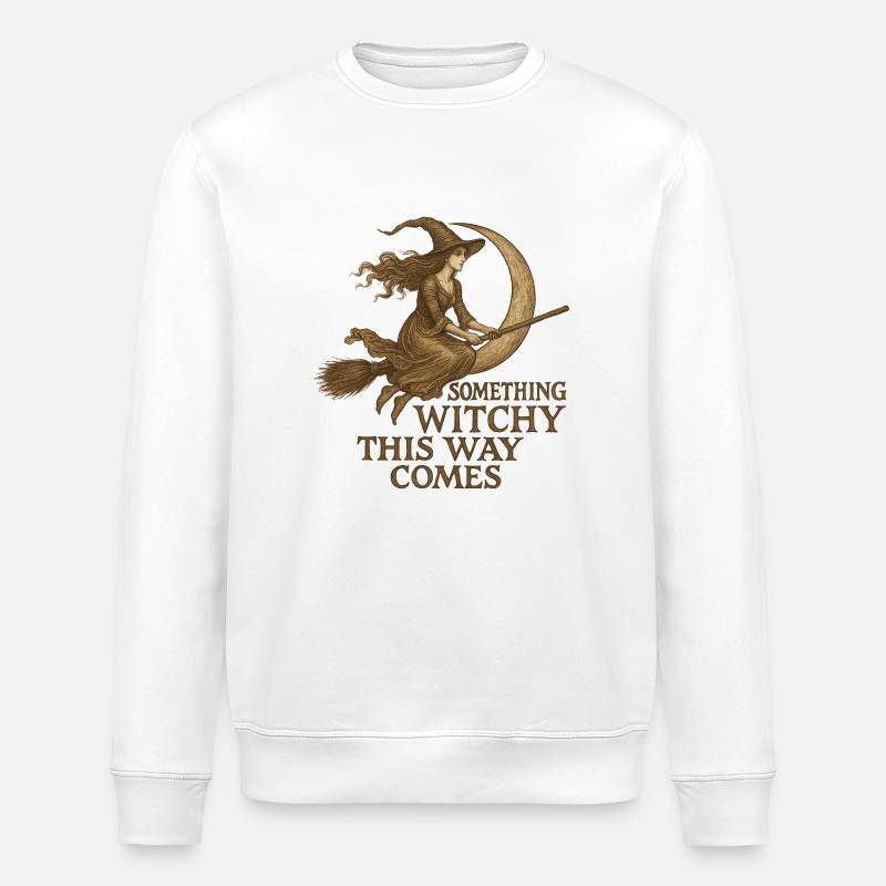 Witchy Moon Flight - Stanley/Stella ROLLER Unisex Organic Sweatshirt - white
