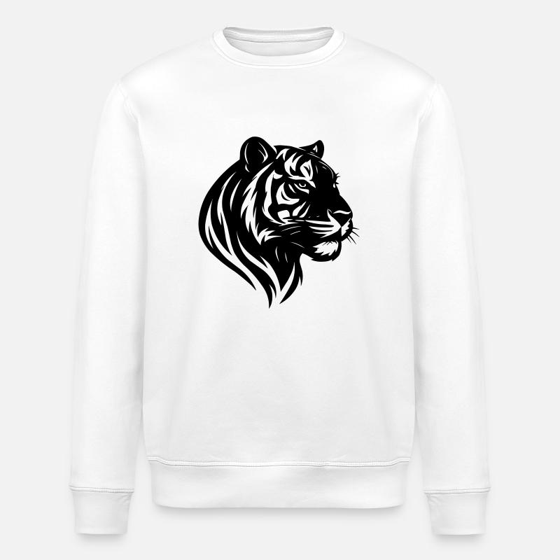 tiger kopf tribal - Stanley/Stella Unisex Bio-Sweatshirt ROLLER - Weiß