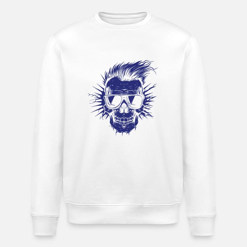 skull style sonnenbrille - Stanley/Stella Unisex Bio-Sweatshirt ROLLER - Weiß