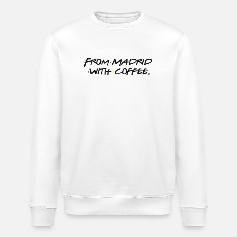 LIEBE ZUM KAFFEE IN MADRID - Stanley/Stella Unisex Bio-Sweatshirt ROLLER - Weiß