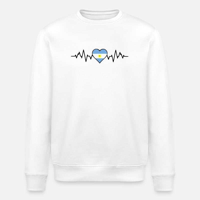 Argentinien Herzschlag - Stanley/Stella Unisex Bio-Sweatshirt ROLLER - Weiß