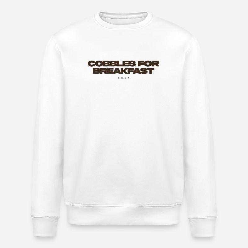 cobbles for breakfast - Stanley/Stella ROLLER Unisex Organic Sweatshirt - white