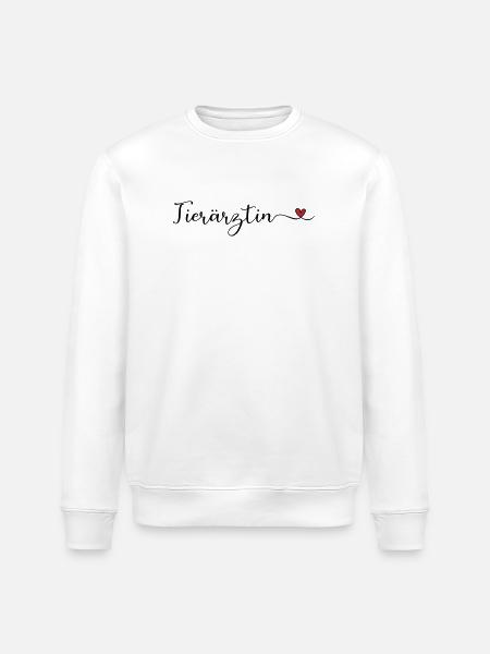 Tierärztin Design mit Herz - Stanley/Stella Unisex Bio-Sweatshirt ROLLER - Weiß