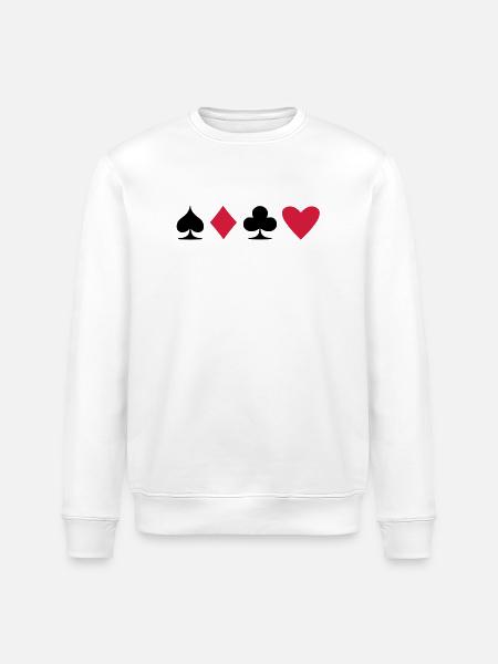 Poker Suit - Stanley/Stella ROLLER Unisex Organic Sweatshirt - white