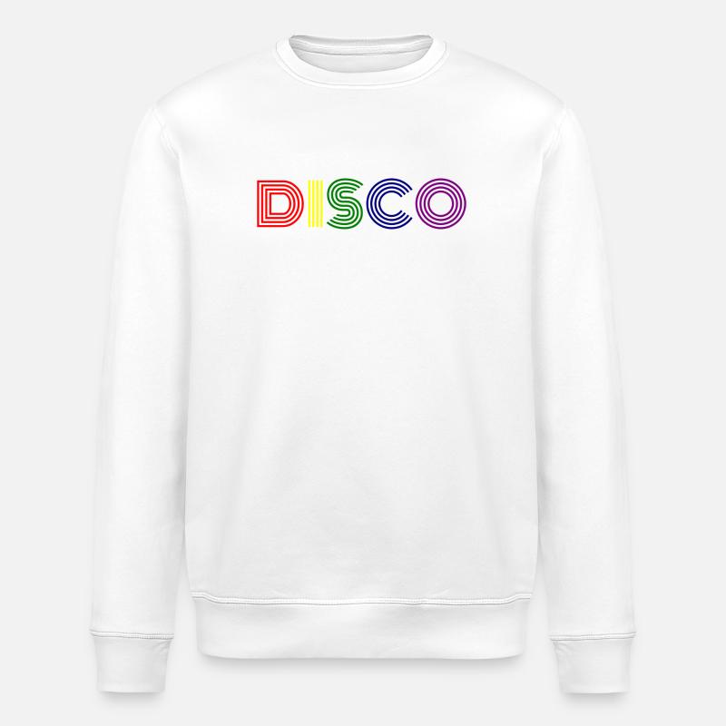 Disco Neon Stripes Retro - Stanley/Stella ROLLER Unisex Organic Sweatshirt - white