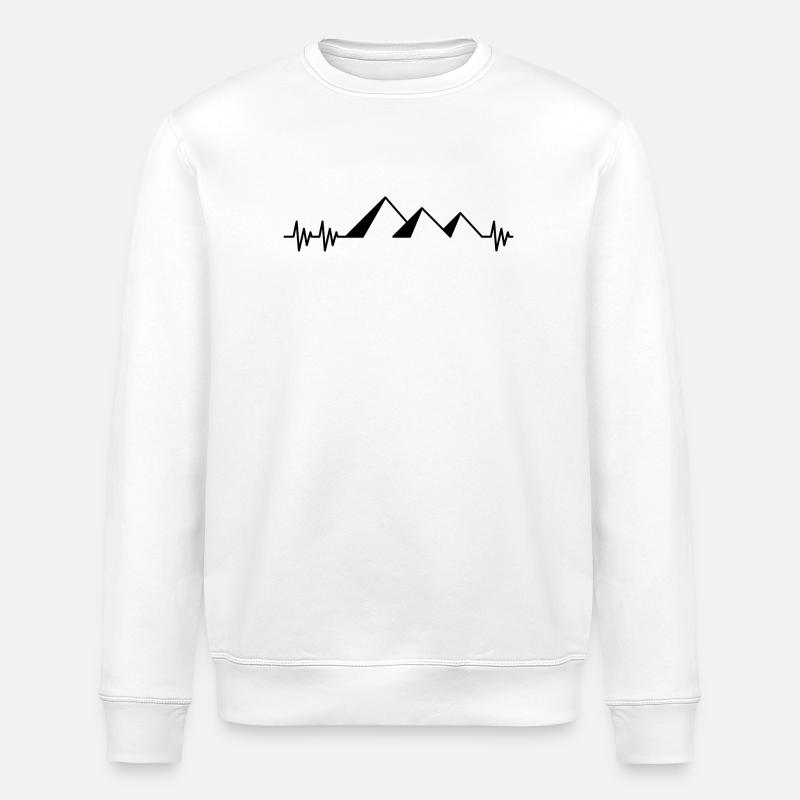 Heartbeat pyramids Egypt heart Egypt gift - Stanley/Stella ROLLER Unisex Organic Sweatshirt - white