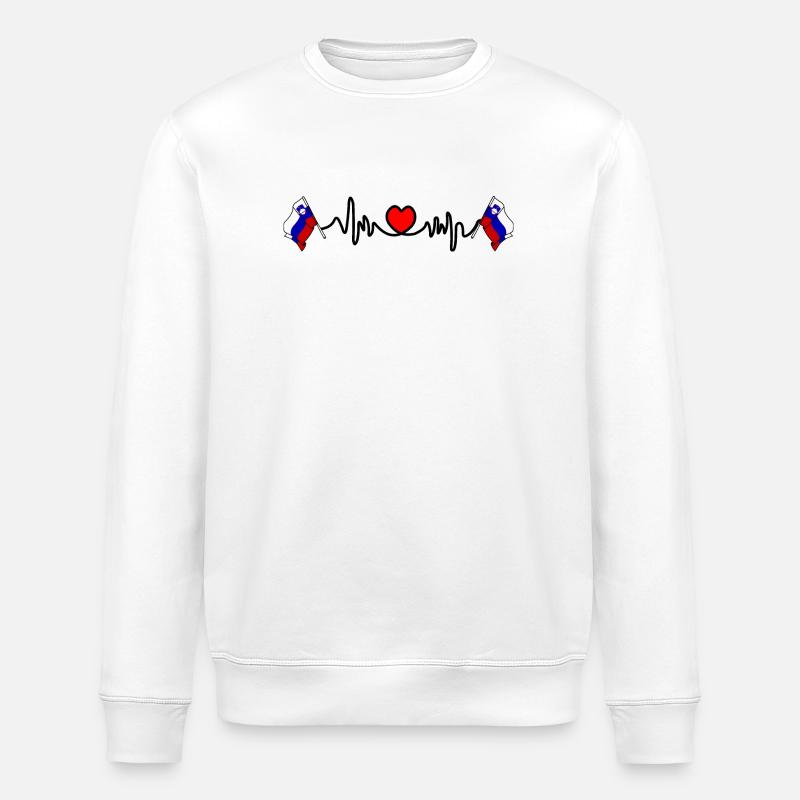 Herzfrequenz-Cardio für Slowenien - Stanley/Stella Unisex Bio-Sweatshirt ROLLER - Weiß