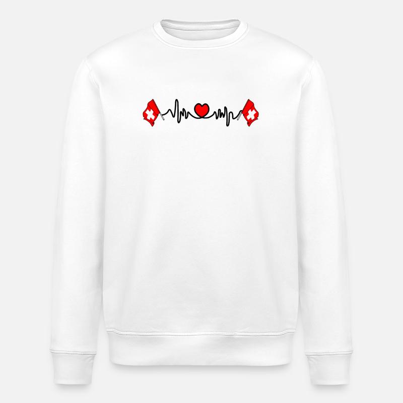 Herzfrequenz-Cardio für die Schweiz - Stanley/Stella Unisex Bio-Sweatshirt ROLLER - Weiß