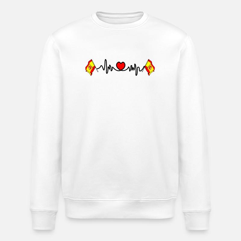 Herzfrequenz-Cardio für Spanien - Stanley/Stella Unisex Bio-Sweatshirt ROLLER - Weiß