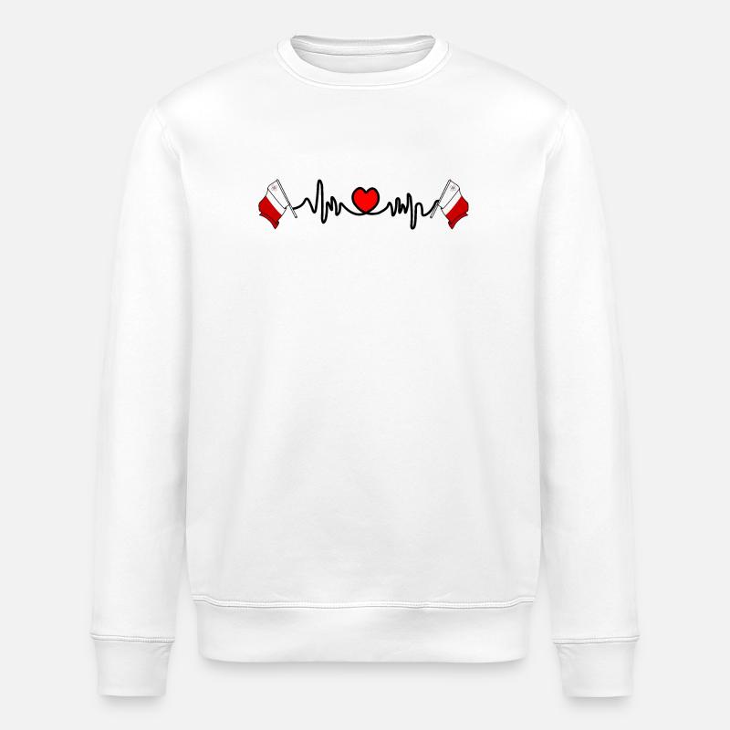 Heart rate cardio for Malta - Stanley/Stella ROLLER Unisex Organic Sweatshirt - white