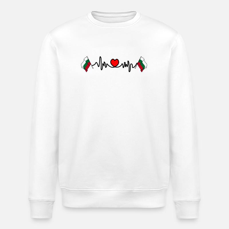 Herzfrequenz-Cardio für Bulgarien - Stanley/Stella Unisex Bio-Sweatshirt ROLLER - Weiß