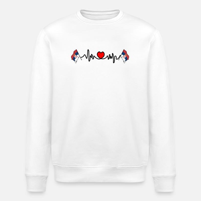 Herzfrequenz-Cardio für Serbien - Stanley/Stella Unisex Bio-Sweatshirt ROLLER - Weiß