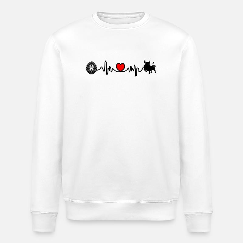 Herzfrequenz Cardio Löwe Stier - Stanley/Stella Unisex Bio-Sweatshirt ROLLER - Weiß