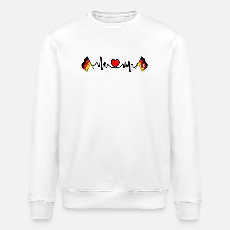 Cardio heart Drapeau Allemagne, drapeau Basse-Saxe - Sweat bio ROLLER Stanley/Stella Unisexe - blanc