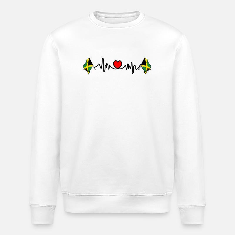 Herzfrequenz-Cardio für Jamaika - Stanley/Stella Unisex Bio-Sweatshirt ROLLER - Weiß