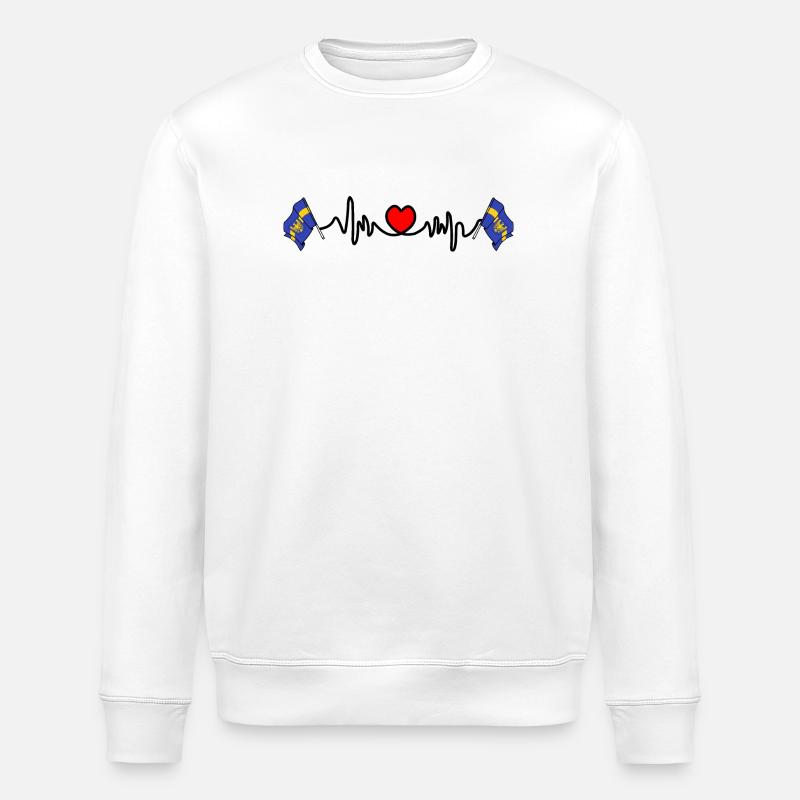 Herzfrequenz-Cardio für Schlesien - Stanley/Stella Unisex Bio-Sweatshirt ROLLER - Weiß