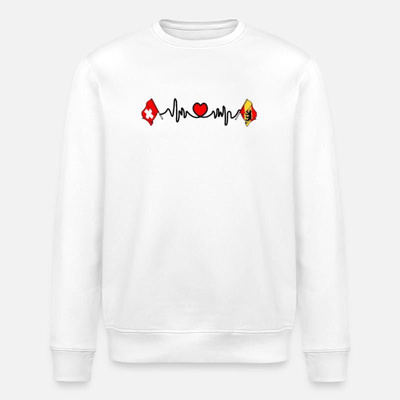 Cardio heart Drapeau Suisse, drapeau Berne - Sweat bio ROLLER Stanley/Stella Unisexe - blanc