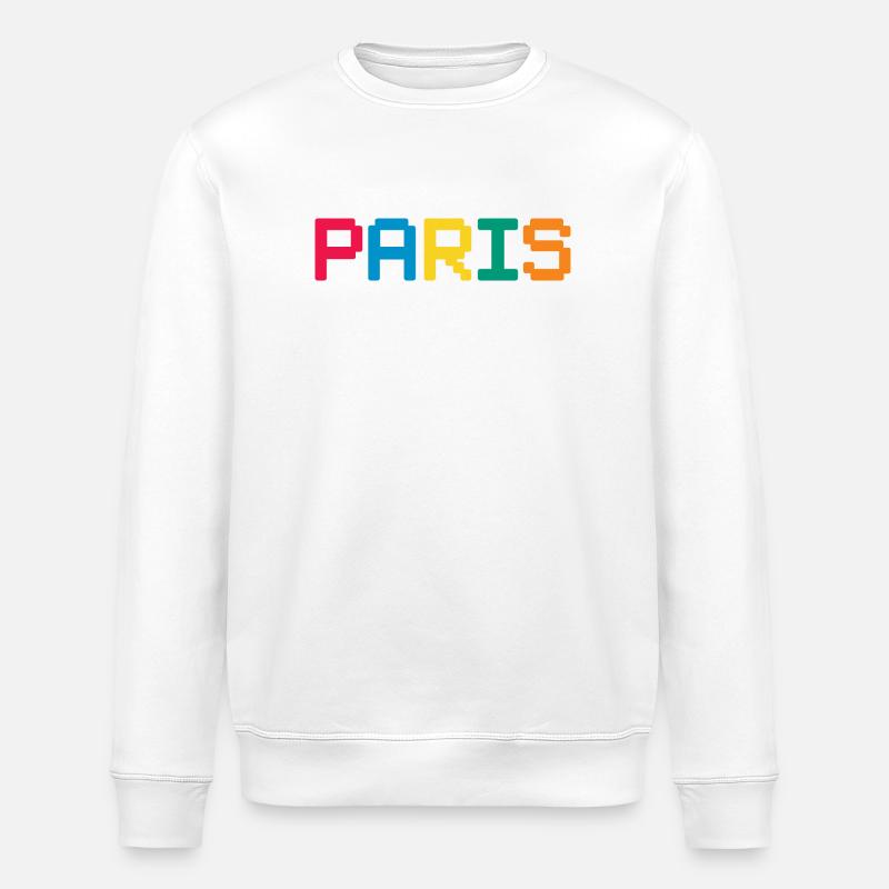 PARIS Pixel - Stanley/Stella ROLLER Unisex Organic Sweatshirt - white