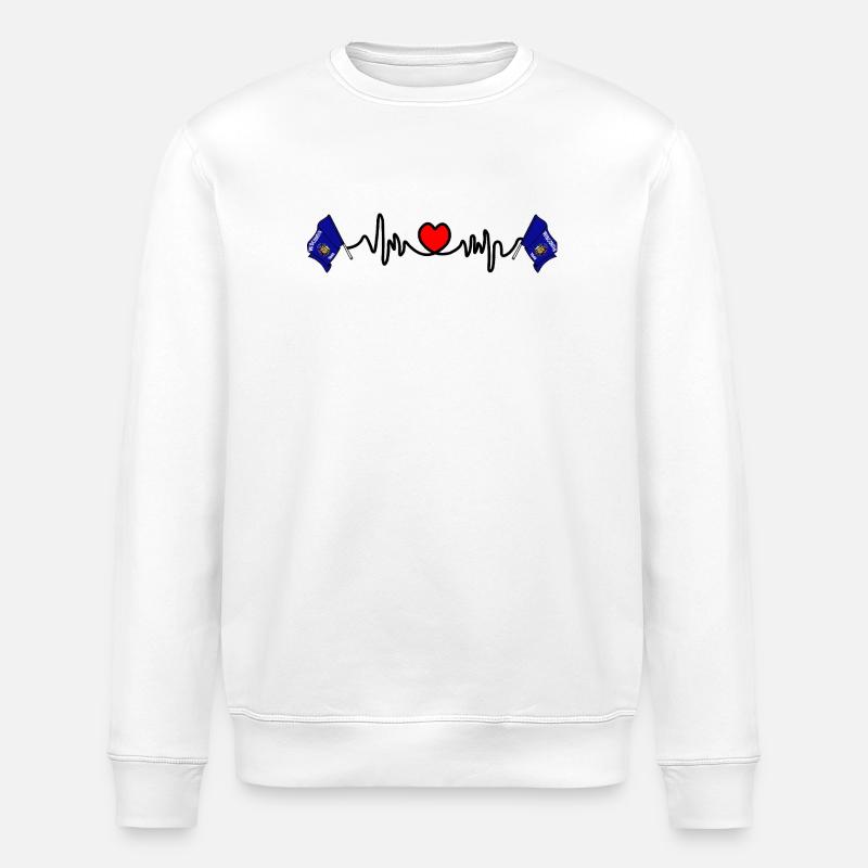 Herzfrequenz-Cardio für Wisconsin - Stanley/Stella Unisex Bio-Sweatshirt ROLLER - Weiß