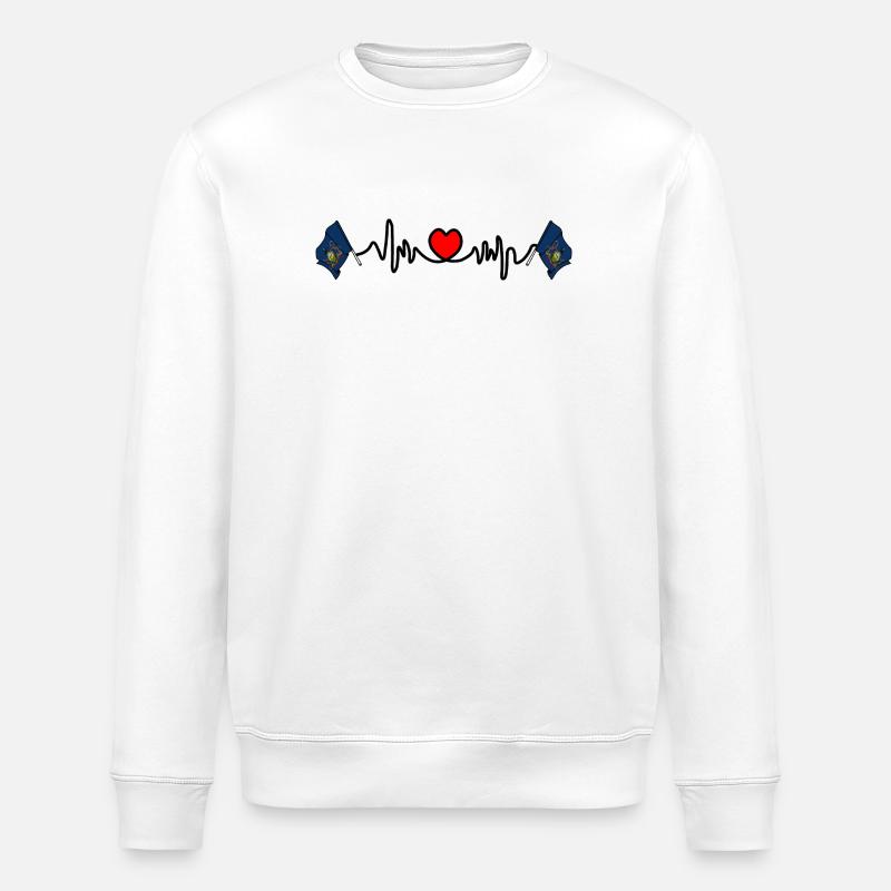 Herzfrequenz-Cardio für Pennsylvania - Stanley/Stella Unisex Bio-Sweatshirt ROLLER - Weiß
