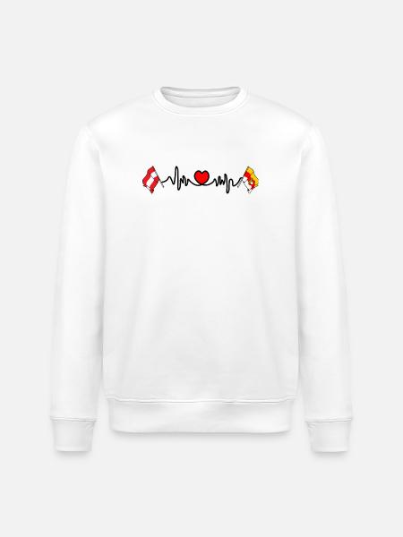 Kärnten Flags Heartbeat - Stanley/Stella ROLLER Unisex Organic Sweatshirt - white