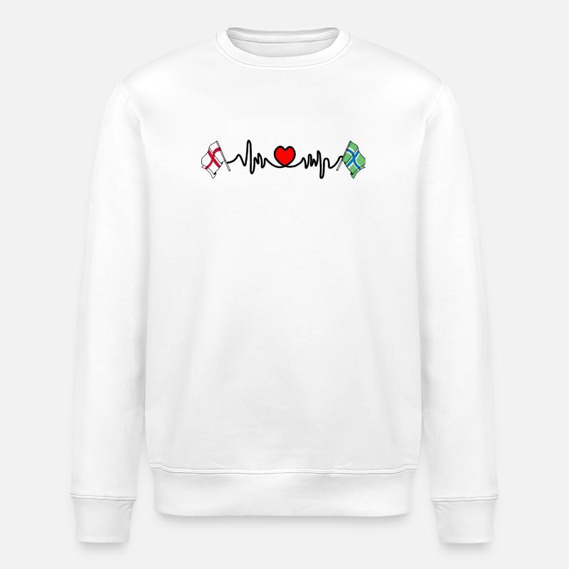 Fréquence cardiaque du Gloucestershire & Angleterre - Sweat bio ROLLER Stanley/Stella Unisexe - blanc