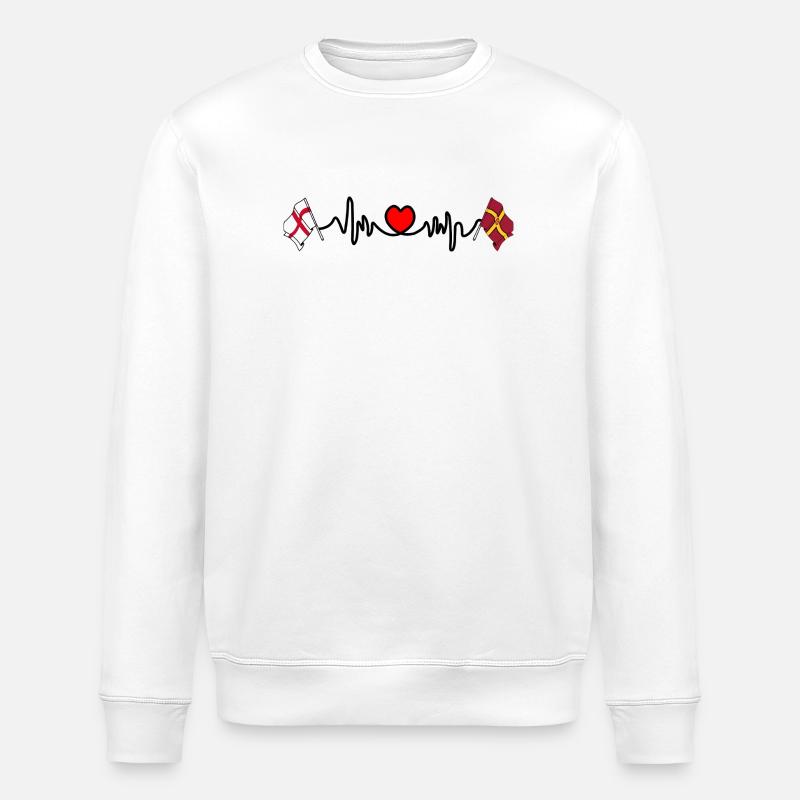 Northamptonshire-Flagge mit englischer Flagge - Stanley/Stella Unisex Bio-Sweatshirt ROLLER - Weiß