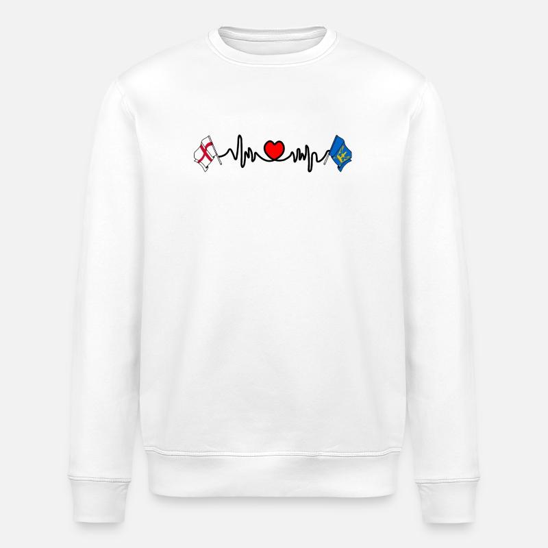 Suffolk & England Herzschlag - Stanley/Stella Unisex Bio-Sweatshirt ROLLER - Weiß