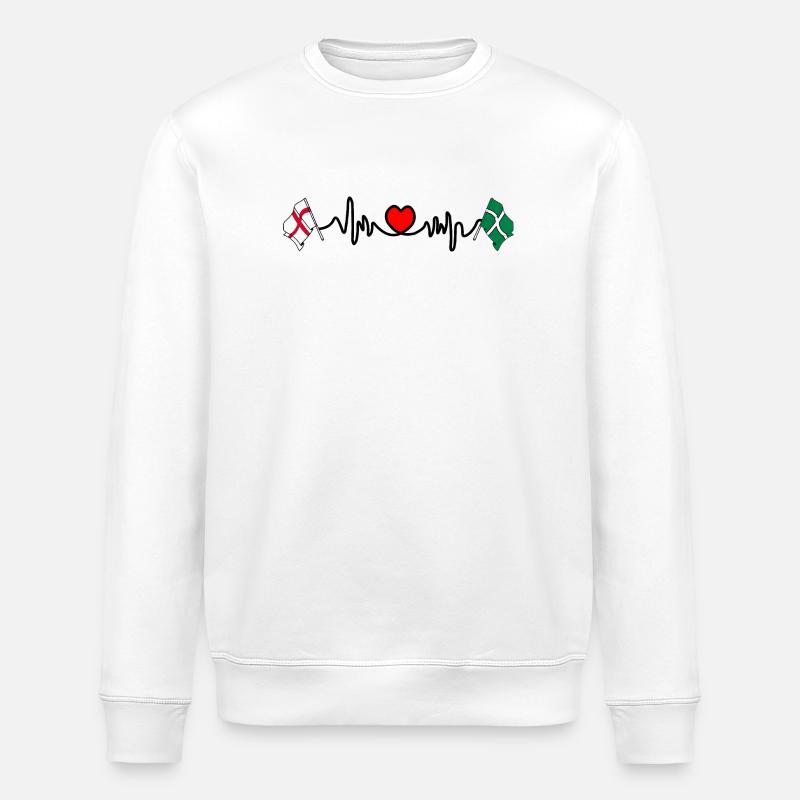 Devon & Angleterre Heartbeat - Sweat bio ROLLER Stanley/Stella Unisexe - blanc