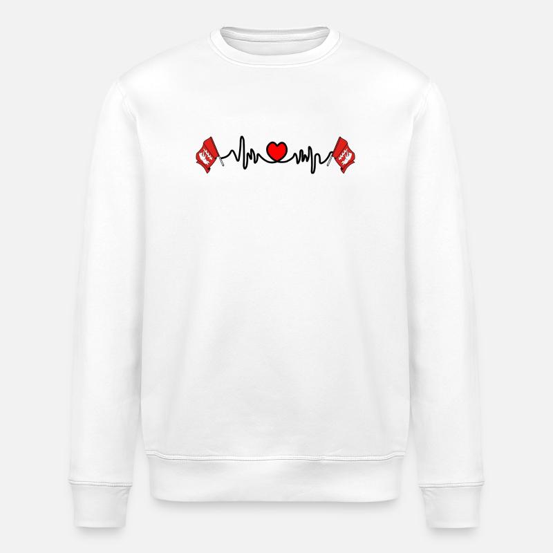 Fréquence cardiaque du Warwickshire - Sweat bio ROLLER Stanley/Stella Unisexe - blanc