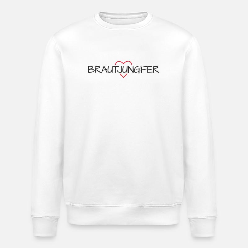 Brautjungfer Herz Junggesellinenabschied - Stanley/Stella Unisex Bio-Sweatshirt ROLLER - Weiß