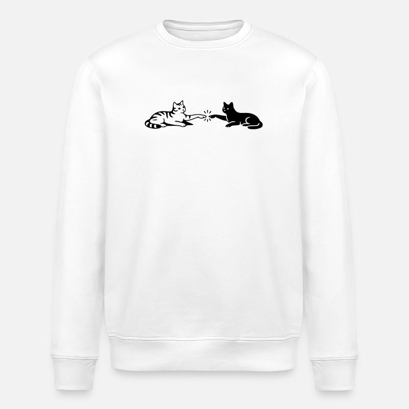 Cats Touch Paws Michelangelo - Stanley/Stella ROLLER Unisex Organic Sweatshirt - white