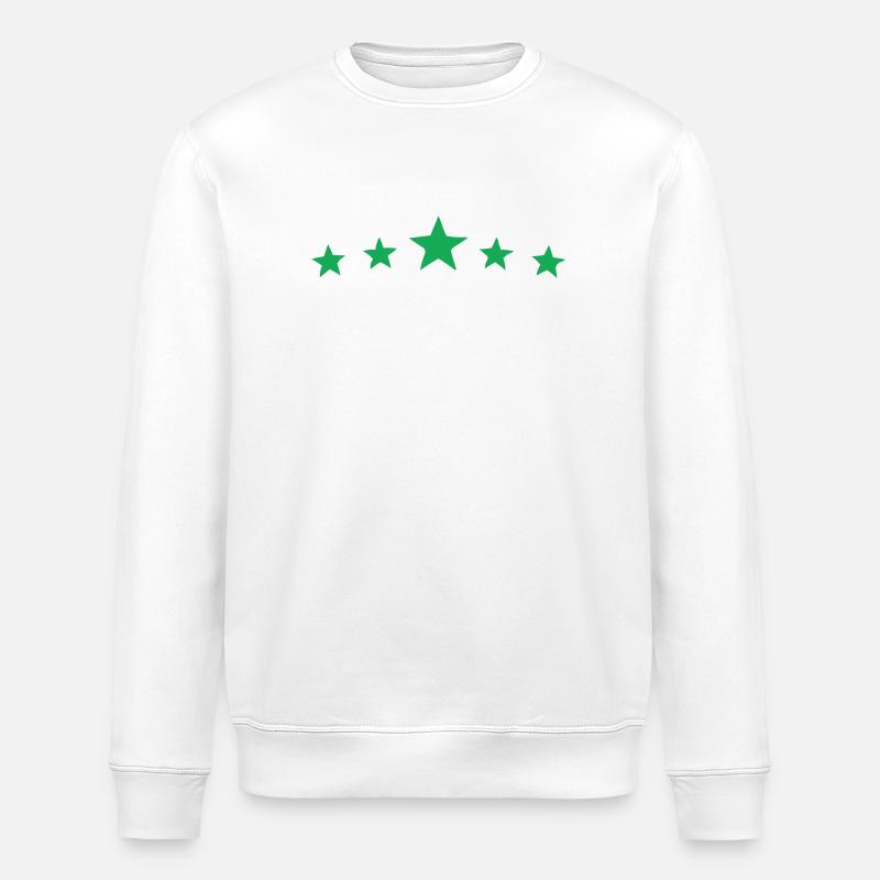 Grüne Sterne - Stanley/Stella Unisex Bio-Sweatshirt ROLLER - Weiß