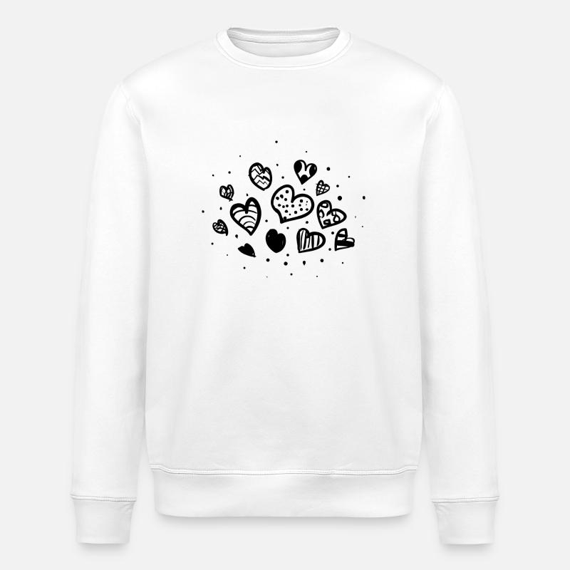 Hearts everywhere - Stanley/Stella ROLLER Unisex Organic Sweatshirt - white
