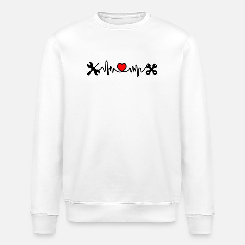 Outils avec cardiogramme cardiaque - Sweat bio ROLLER Stanley/Stella Unisexe - blanc