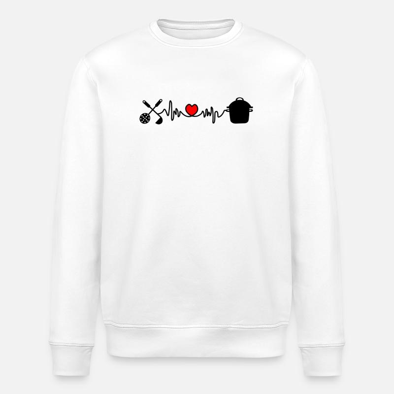 Küchenherzschale und Schleef - Stanley/Stella Unisex Bio-Sweatshirt ROLLER - Weiß