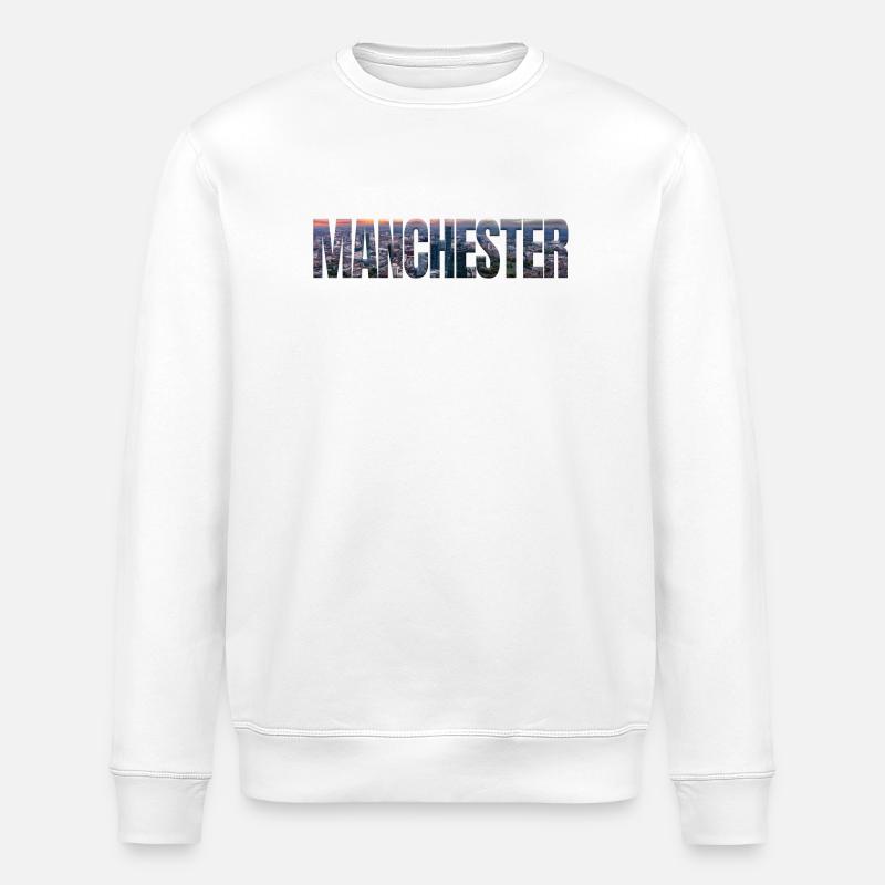 Ligne d’horizon de Manchester - Sweat bio ROLLER Stanley/Stella Unisexe - blanc
