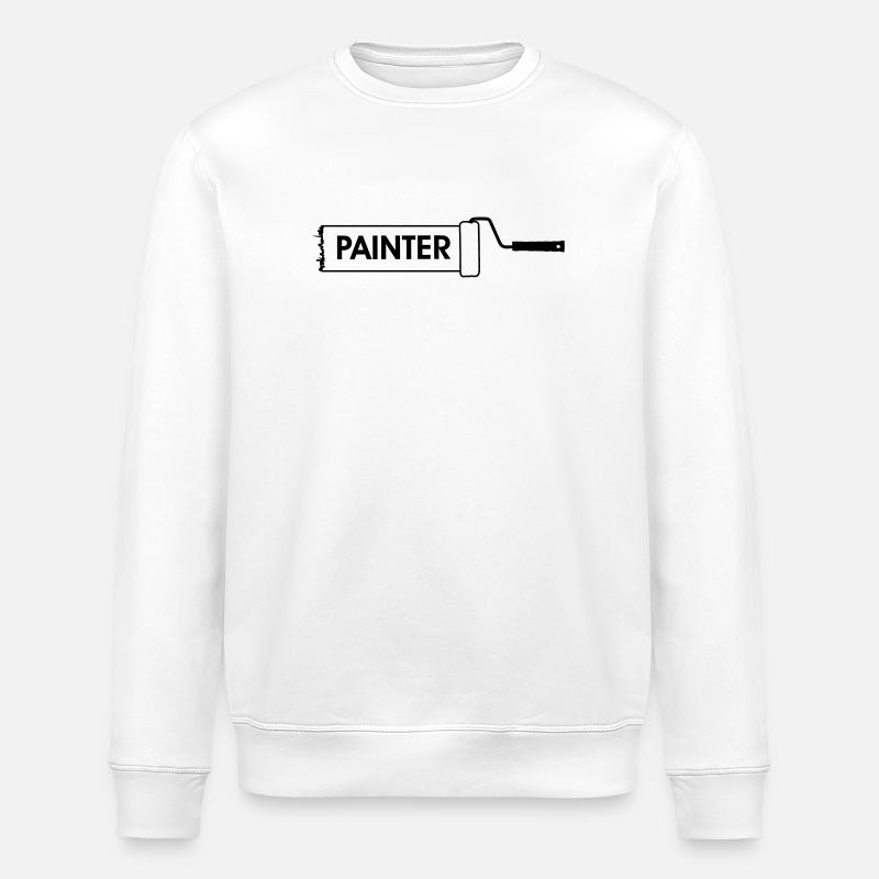 Farbroller transparent mit Text 'PAINTER' - Stanley/Stella Unisex Bio-Sweatshirt ROLLER - Weiß