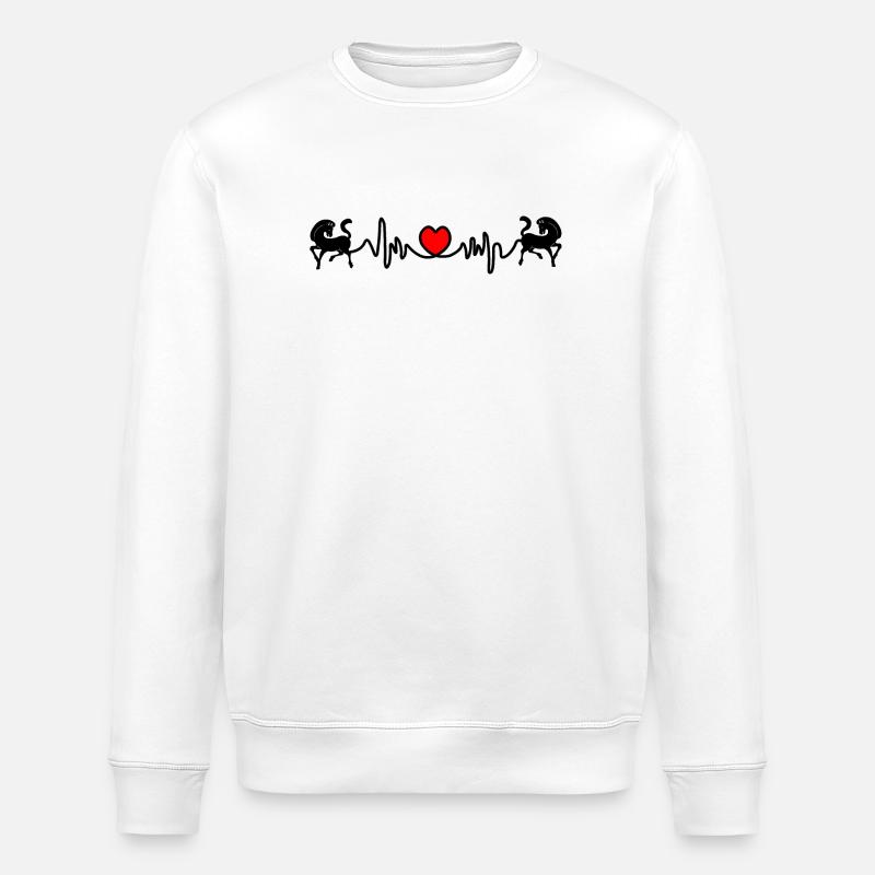 Zwei Pferde Cardio-Herzfrequenz - Stanley/Stella Unisex Bio-Sweatshirt ROLLER - Weiß