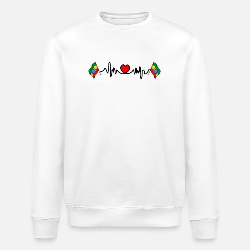 Herzfrequenz-Cardio für Äthiopien - Stanley/Stella Unisex Bio-Sweatshirt ROLLER - Weiß