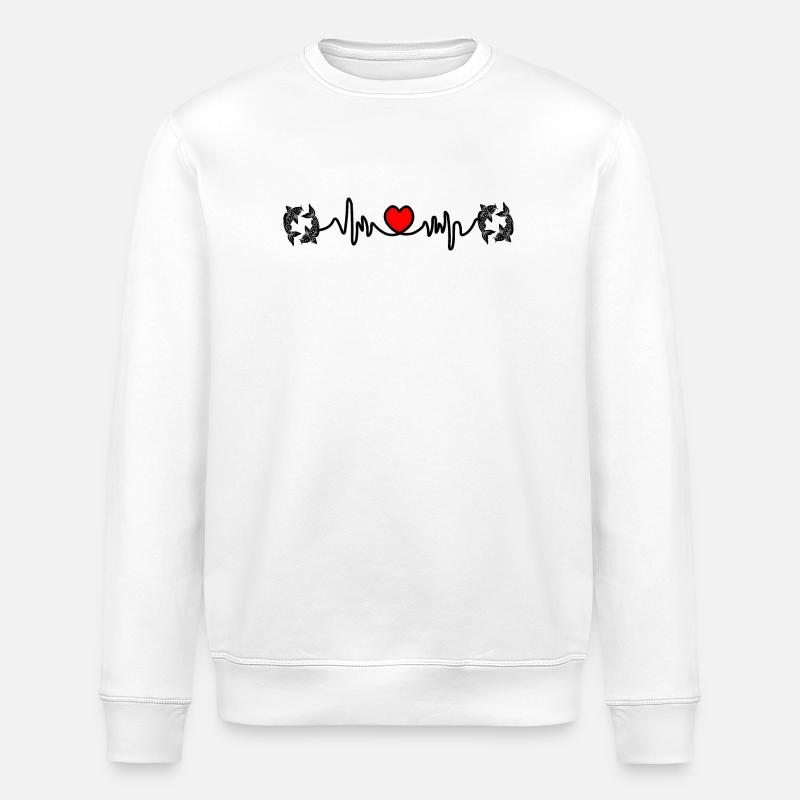 Fréquence cardiaque Cardio Pêche Pêche - Sweat bio ROLLER Stanley/Stella Unisexe - blanc