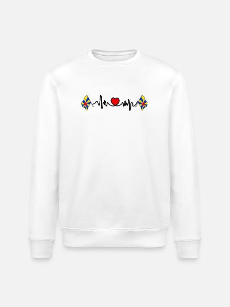 Herzfrequenz-Cardio für Westflandern, Belgien - Stanley/Stella Unisex Bio-Sweatshirt ROLLER - Weiß