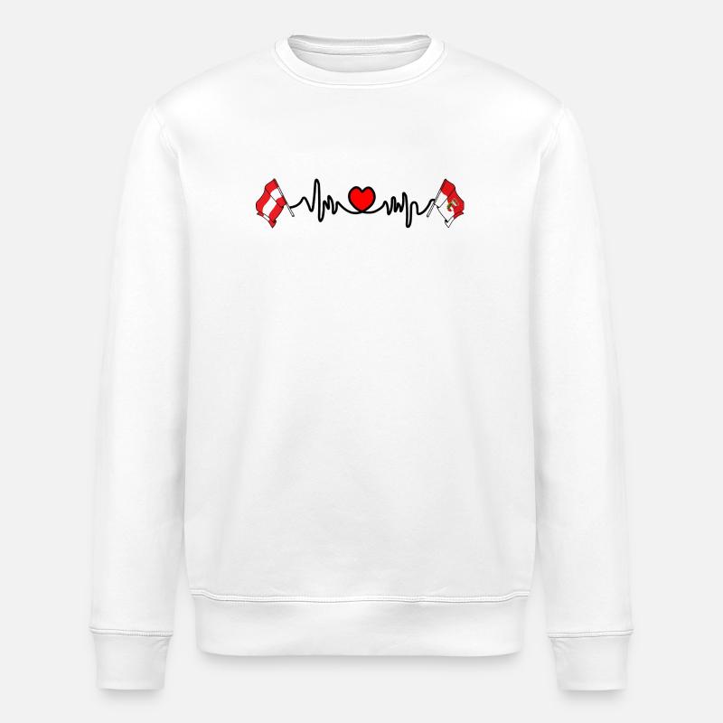 Salzburger Flaggenherzschlag - Stanley/Stella Unisex Bio-Sweatshirt ROLLER - Weiß