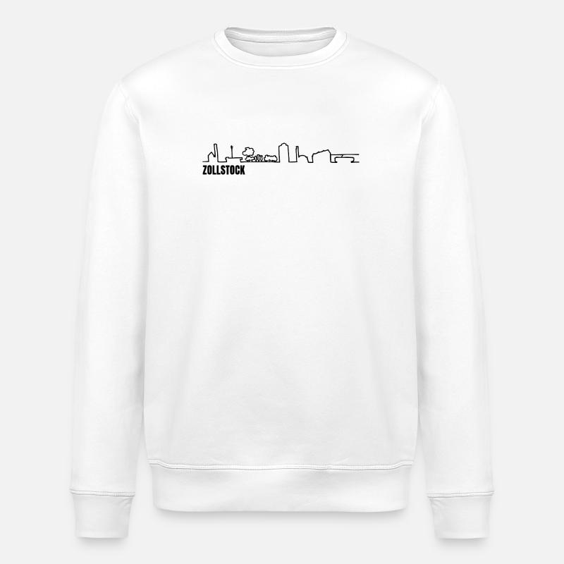 Zollstock_skyline_schwarz_einfach - Stanley/Stella Unisex Bio-Sweatshirt ROLLER - Weiß