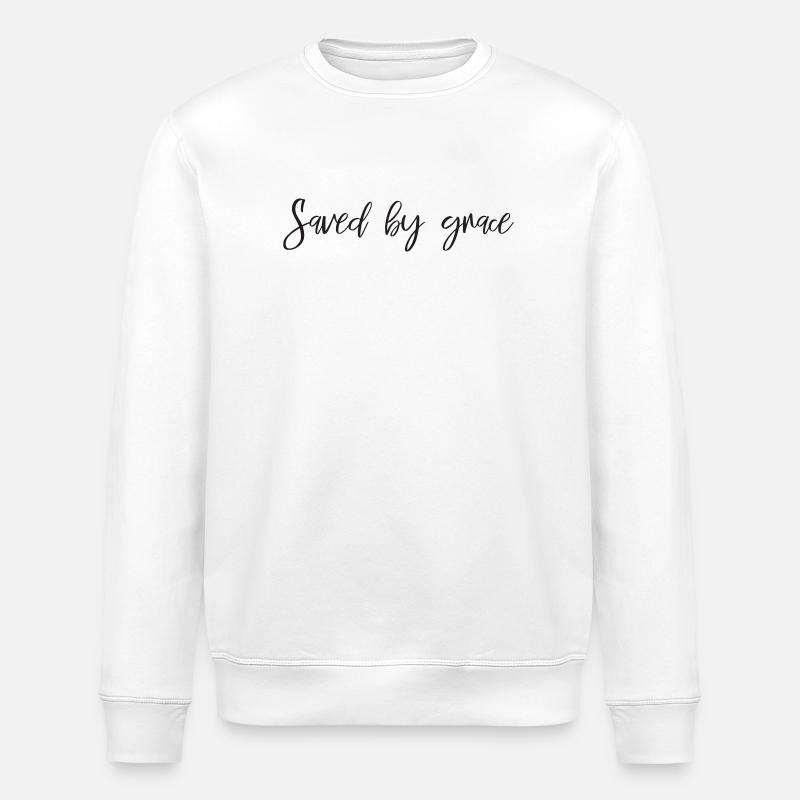 Saved by grace - Stanley/Stella ROLLER Unisex Organic Sweatshirt - white